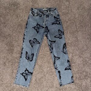 PacSun High-Waisted Butterfly Print Women's Jeans